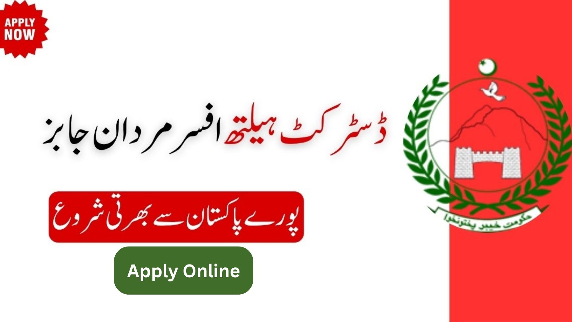 District Health Officer Mardan Jobs 2025 - Apply Online