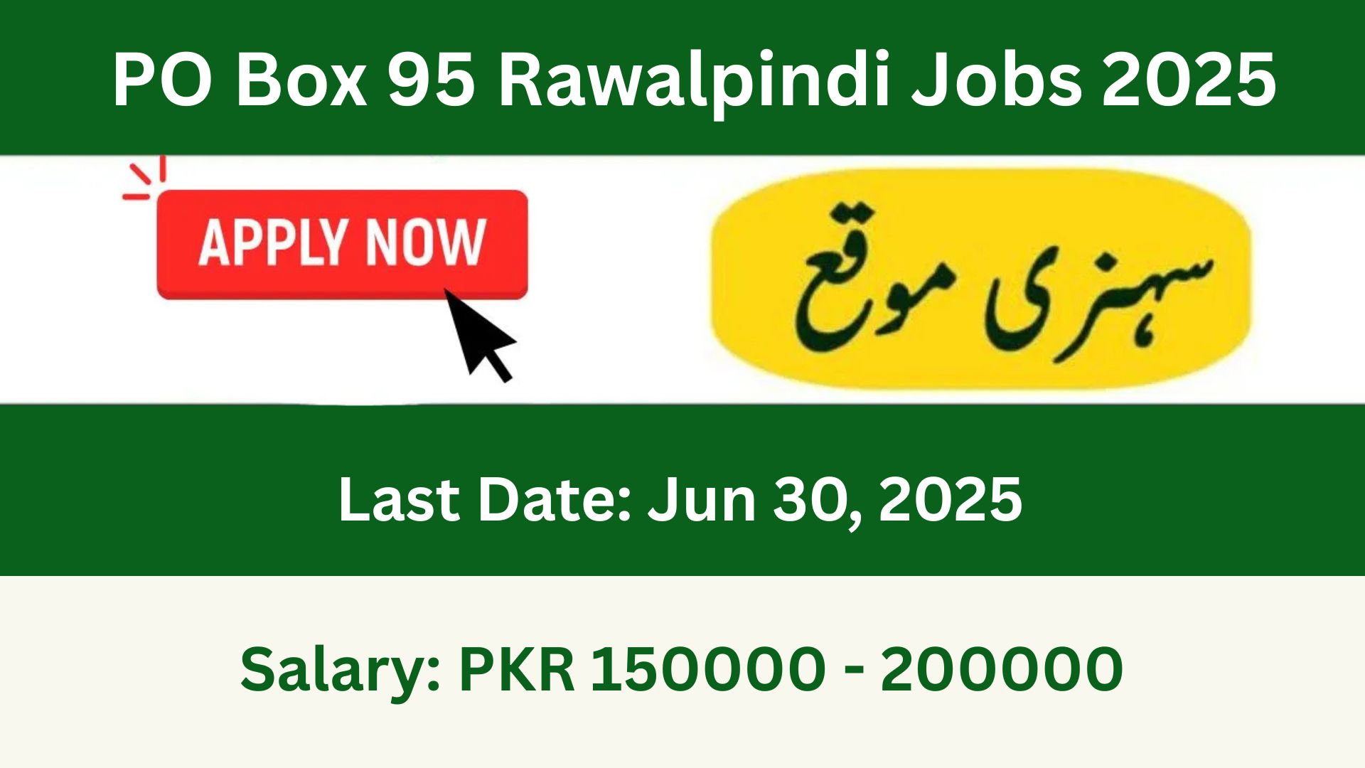 PO Box 95 Rawalpindi Jobs 2025 Update