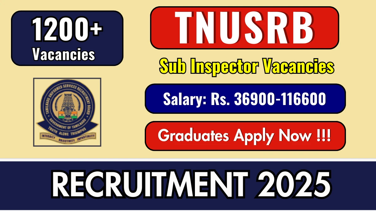 TNUSRB SI Recruitment 2025 - Apply Online Now