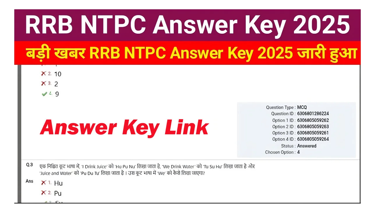 RRB NTPC 2025 Graduate Answer Key Released