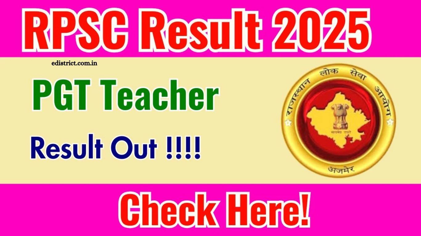 RPSC PGT Teacher 2025 Results Released
